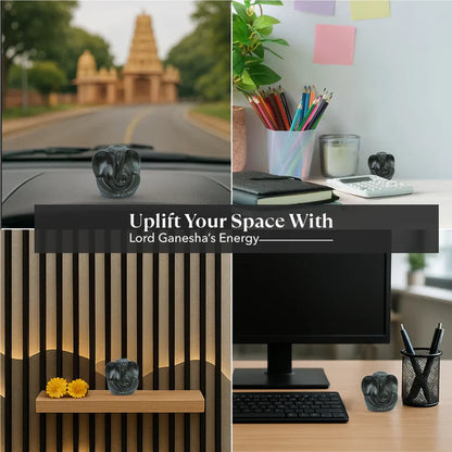 Pyrite Ganesh Ji Idol with FREE Raw Selenite Plate — For Prosperity, Protection & Positive Energy