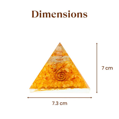 Citrine Crystal Pyramid with FREE Vyapaar Vridhi Yantra — For Prosperity, Business Growth & Success Energy